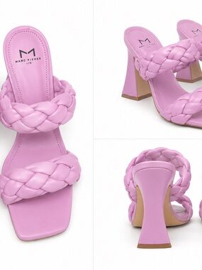 Marc Fisher Lilac Braided Block-Heel Sandals